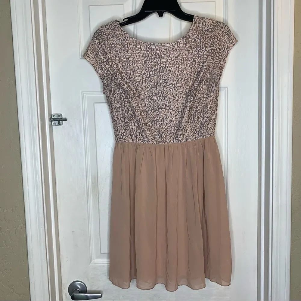 Speechless Salmon Pink Grey Textured Lurex Mini Dress Junior's Size 7